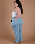 Carpenter Jeans in Light Wash angled back view on Ashley