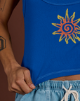 Icon Cropped Tank - Blue Sun