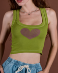 Icon Cropped Tank - Green Heart