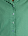 Close up of the buttons on Pantry Button-Up in Seafoam Green