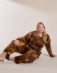 Magic Waters Drop Pocket Pants in Honey Brown and matching Long Sleeve Baby Tee on Juliet