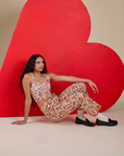 Work Pants in Hot Stuff Print and matching Cropped Tank on Shahana
