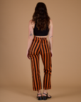 Black Stripe Work Pants - Construction Orange