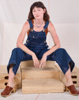 Carpenter Overalls in Dark Wash worn by Alex