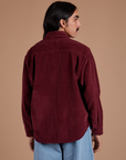 Back view of Cropped Corduroy Overshirton Anthony