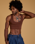 Mini Tank in Fudgesicle Brown worn by Jerrod