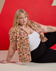 Juliet is wearing Hot Stuff Print Pantry Button-Up