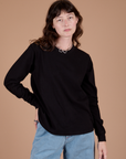 Long Sleeve Burly Tee in Basic Black on Alex