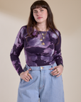 Long Sleeve Baby Tee in Dark Lavender on Sydney