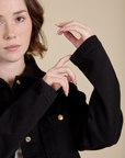Work Jacket in Basic Black sleeve close up