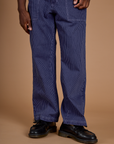 Railroad Denim Work Pants in Faded Grape Overdye pant let close up