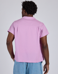 Pantry Button-Up in Lilac Purple back view on Isaac