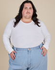 Long Sleeve Baby Tee in Vintage Tee Off-White on Sam