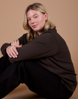 Long Sleeve Burly Tee in Espresso Brown worn by Lish