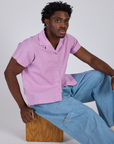Pantry Button-Up in Lilac Purple worn by Isaac