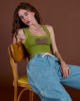 Icon Cropped Tank - Green Heart
