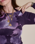 Long Sleeve Baby Tee in Dark Lavender front close up on Sydney