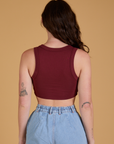 Mini Tank in Red Wine back view on Alex