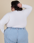 Long Sleeve Baby Tee in Vintage Tee Off-White back view on Sam