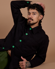 Ripstop Field Coat in Basic Black on Jesse