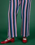 Work Pants in Pacific Stripe pant leg close up on Sydney