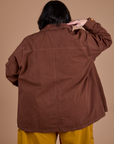 Ripstop Field Coat in Fudgesicle Brown back view on Sam