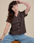 Pantry Button-Up in Espresso Brown worn by Alex
