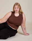 Muscle Tee in Fudgesicle Brown on Juliet
