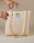 Over-Shoulder Zip Mini Tote in Vintage Tee Off-White