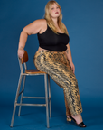 Juliet wearing the Tiger Work Pant with the Black Cropped Tank