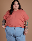 Burly Tee in Raspberry Sorbet on Sam