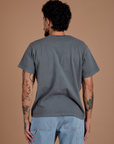 Burly Tee in Washed Grey back view on Jesse