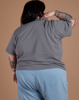 Burly Tee in Washed Grey back view on Sam