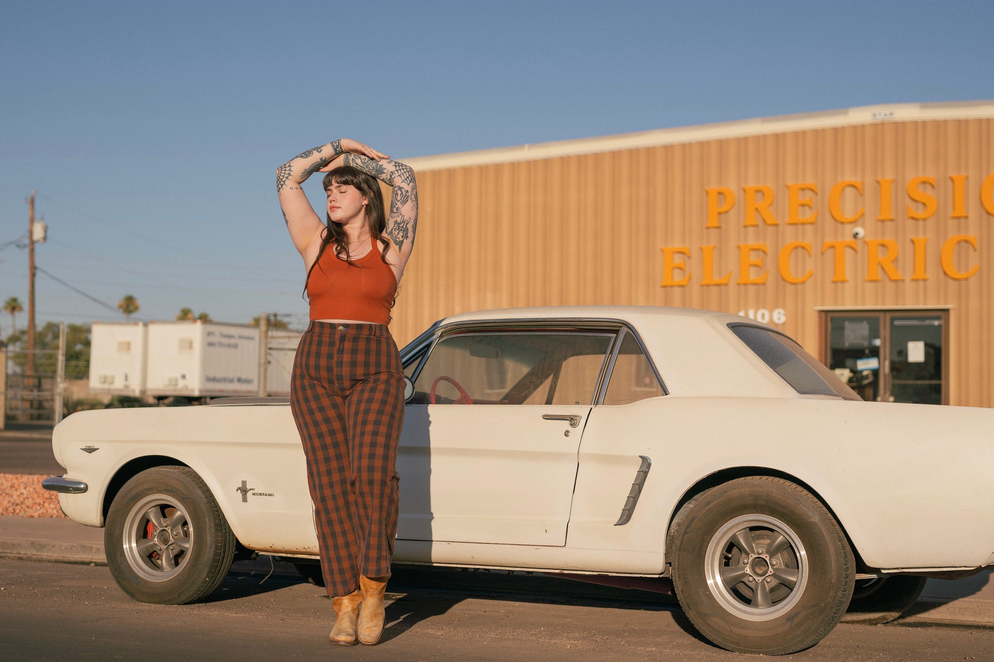 Gingham Western Pants