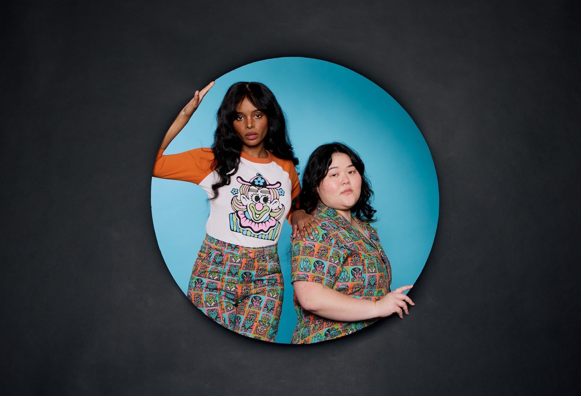 Ashley and Kandia are wearing pieces from the Big Bud Press 2026 Halloween collection. Photographed by Miguel Bandeira.
