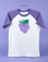 Produce Raglan Tee with illustrated grape character in purple