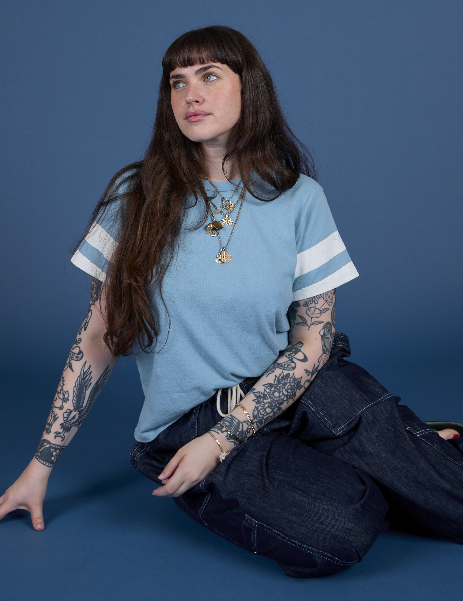 Painted Burly Tee in Baby Blue on Sydney