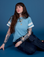 Painted Burly Tee in Baby Blue on Sydney
