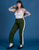 Sydney is 5’9” and wearing S Painted Work Pants in Evergreen