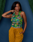 Kandia is 5'3" and wearing P Pond Party Racerback Tank 