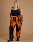 Black Stripe Work Pants - Construction Orange