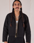 Anthony is 5’10 and wearing S Mechanic Jacket in Basic Black