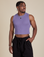Isaac is 5’10” and wearing S Muscle Tee in Faded Grape