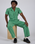 Short Sleeve Jumpsuit - Seafoam Green