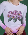 Floral Long Sleeve Baby Tee in Pink on Madeline