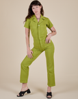 Short Sleeve Jumpsuit - Gross Green