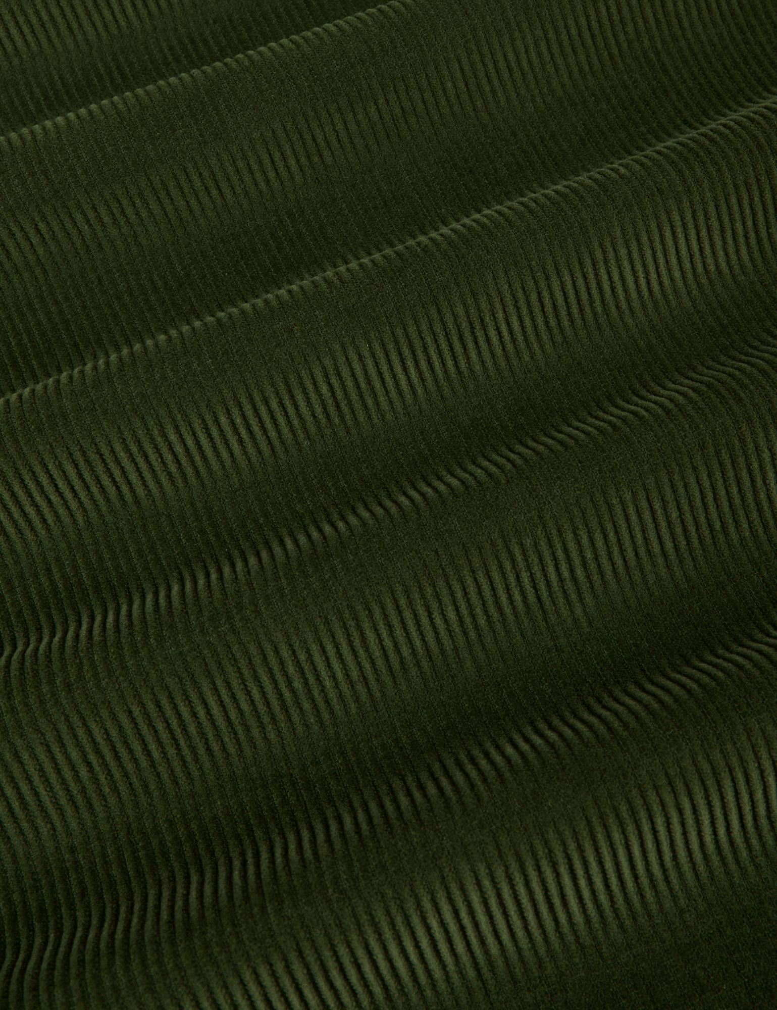 Cropped Corduroy Overshirt in Evergreen fabric detail close up
