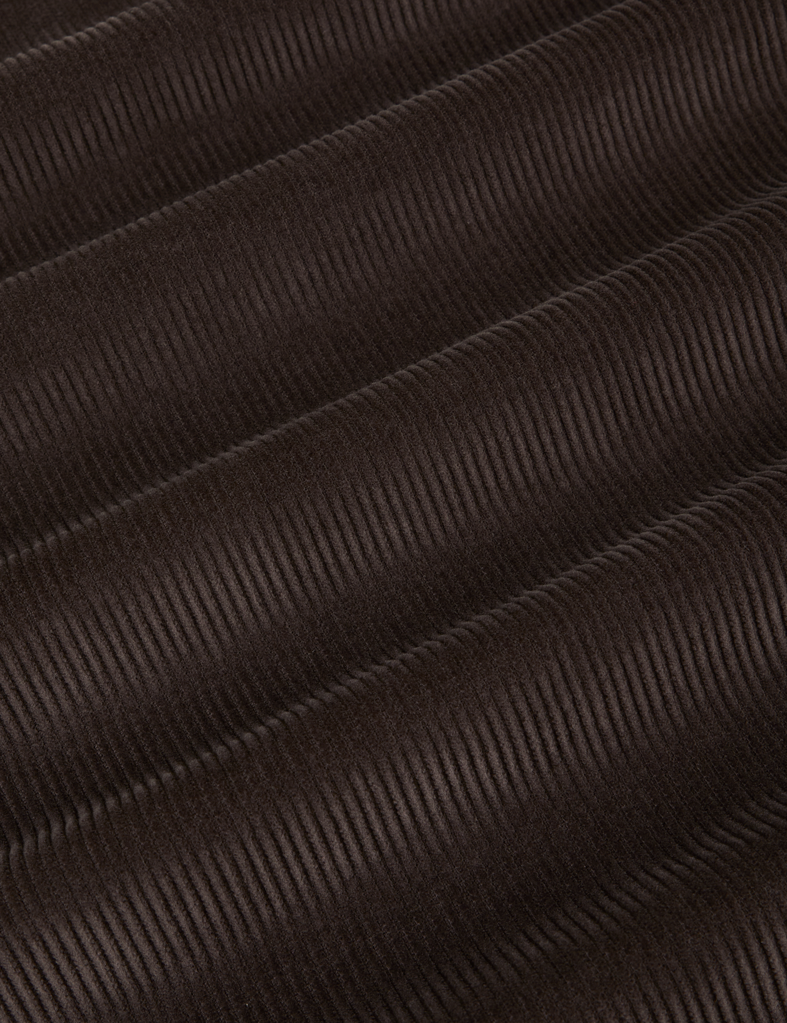 Cropped Corduroy Overshirt in Espresso Brown fabric detail close up
