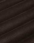 Cropped Corduroy Overshirt in Espresso Brown fabric detail close up