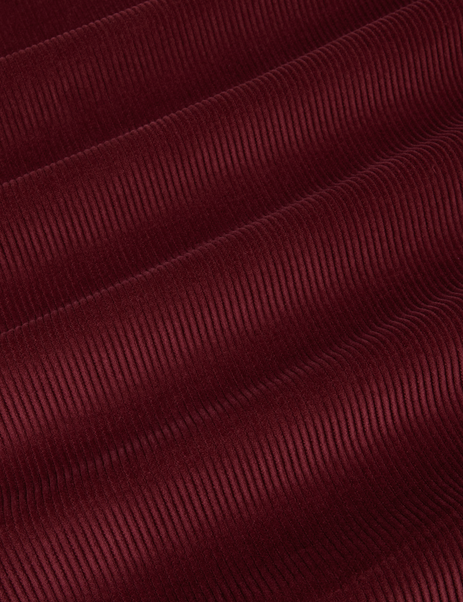 Cropped Corduroy Overshirt in Red Wine fabric detail close up